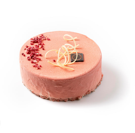 Gâteau glacé lait d’amande framboise